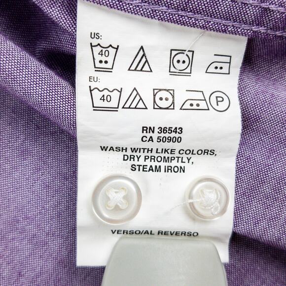 Tommy Hilfiger Dress Shirt Men's 15-15.5 34/35 Regular Fit Strech Purple - Picture 10 of 14